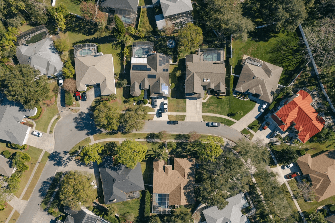 Aerial view of a Southwest Florida residential community
