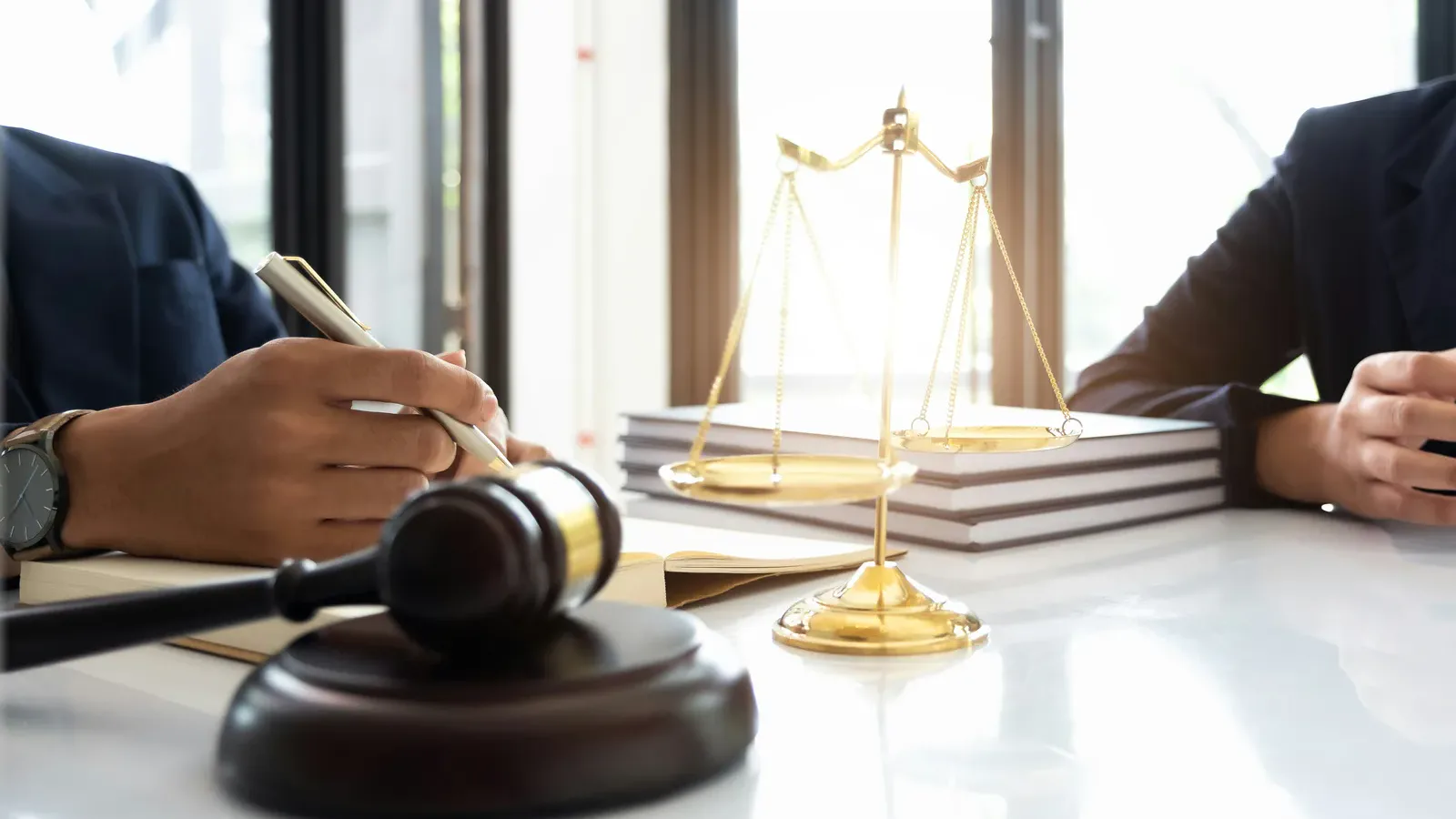 Attorney and client reviewing a personal injury matter