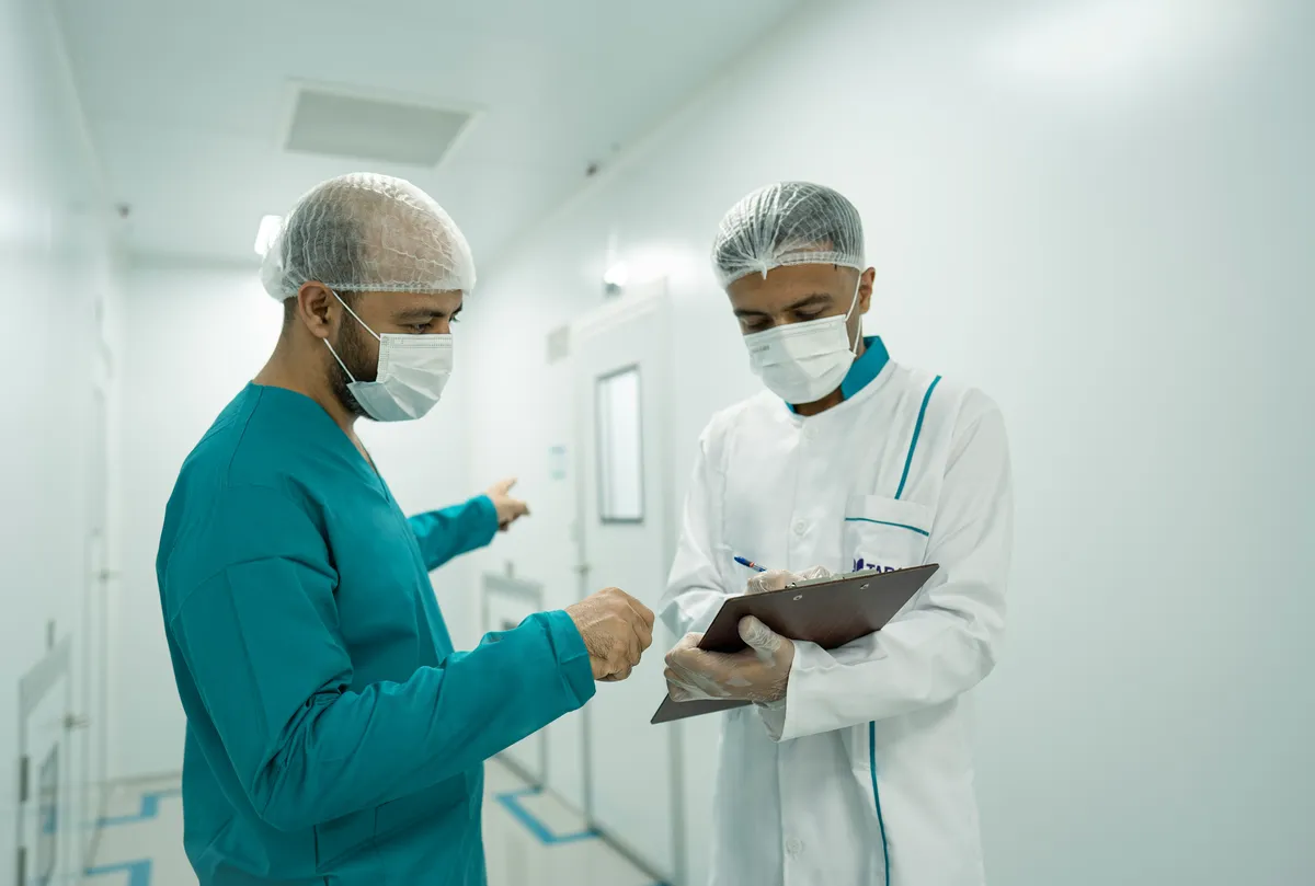 Medical providers reviewing a patient chart