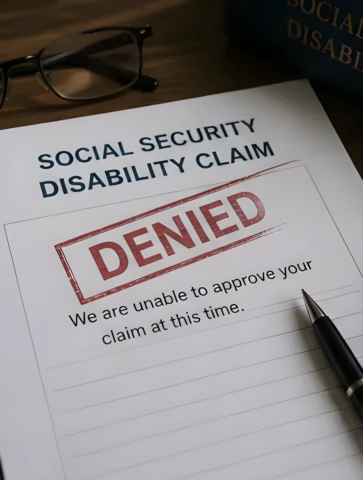 Denied Social Security disability claim letter
