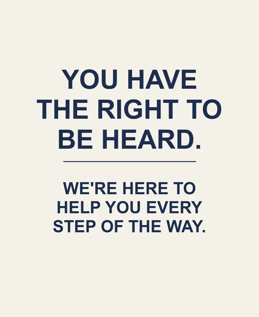 Sign saying you have the right to be heard