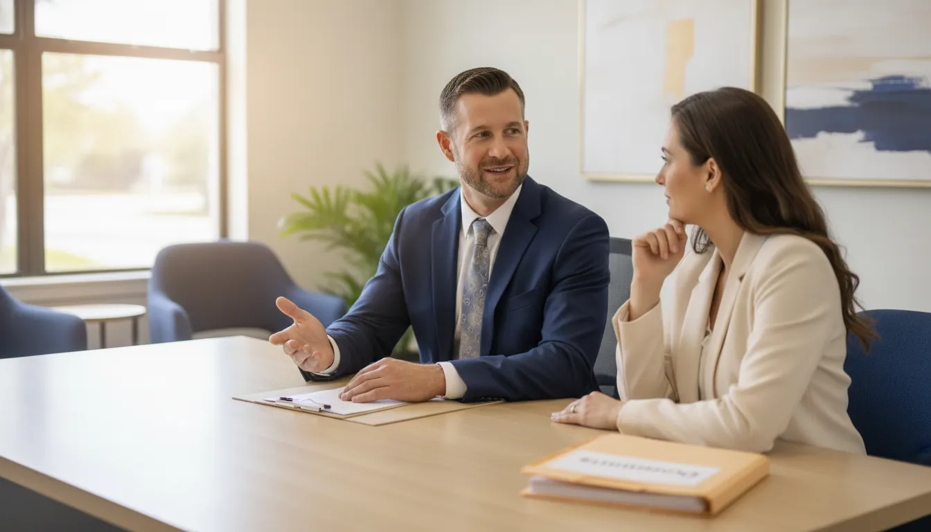 Attorney discussing disability claim evidence with a client